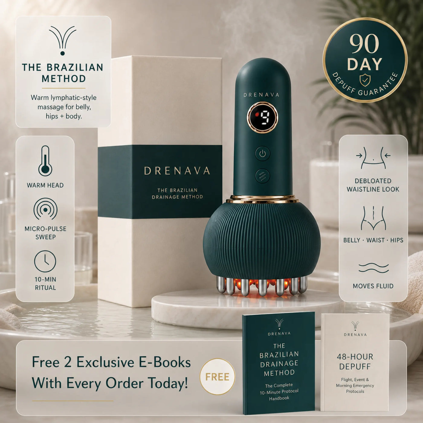 Drenava™ — Warm Brazilian Lymphatic Drainage Massager